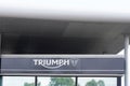 Triumph logo and sign of Motorcycle Ltd British motorbike manufacturer