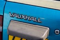 Vauxhall car logo sign and text brand of automobiles british manufacturer