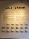 VEJA sneakers show explanatory panel in store with production with a positive impact