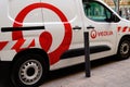 veolia logo brand and text sign on panel van water management waste and energy service