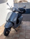 vespa 300 gts hpe modern retro style grey scooter in neoretro vintage look fashion