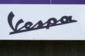 Vespa logo brand and text sign italian store motorcycle shop dealership motorbike