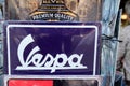 Vespa logo sign italian store wall plate for motorcycle shop dealership motorbike