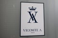 vicomte a text sign and brand logo front of store fashion clothing shop facade