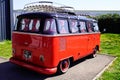 Volkswagen black and red samba bus 15 windows Type 2 vw bulli Transporter