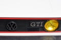 Volkswagen golf gti front VW brand text and logo sign mark one car grill german Royalty Free Stock Photo