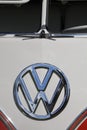 Volkswagen Old vintage minibus retro classic front logo brand and text letter sign bus