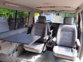 Volkswagen type 4 t4 Multivan vw van interior with variability of passenger seat Royalty Free Stock Photo