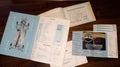 Volkswagen vw logo sign 1950s vintage car brand text service manual and leaflet for