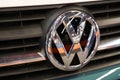 Bordeaux , Aquitaine / France - 11 07 2019 : Volkswagen VW plate logo sign car grill german European car manufacturer company