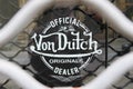 Von Dutch official dealer logo text and brand sign facade American multinational