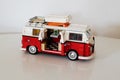 vw bus in lego brick toy vintage volkswagen campervan Royalty Free Stock Photo