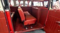 vw red leather interior samba split combi Volkswagen bus kombi vintage car vehicle Royalty Free Stock Photo