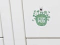 wwf stickers mails box house World Wide Fund for Nature stop pub french text means No Royalty Free Stock Photo