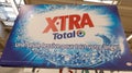 X-tra total advertising in french shop of detergent brand xtra laundry