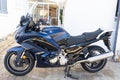 Yamaha FJR 1300 ae Motorcycle blue modern gt touring japanese motorbike Royalty Free Stock Photo