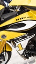 Yamaha mt09 motorcycle logo sign and brand text on motorbike black and yellow racing