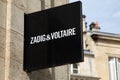 Zadig & Voltaire logo brand and text sign front facade trendy luxury fashion entrance