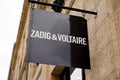 Bordeaux , Aquitaine / France - 10 06 2019 : Zadig & Voltaire logo store luxury fashion shop clothing retailer based in France