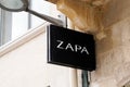 Zapa logo and sign text front facade store fashion brand clothes shop