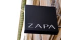 Zapa sign text and logo brand on facade store wall entrance shop signage