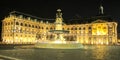 Bordeaux city at night with Place De La Bourse Unesco World Heritage unesco in town center France