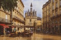 Bordeaux cityscape in vintage style, France