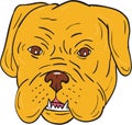 Bordeaux Dog Head Cartoon