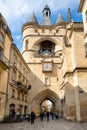 Bordeaux, France - April 16, 2023: Famous Belfry Grosse Cloche Hanging On A Gateway In Bordeaux, France.