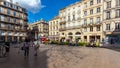 BORDEAUX, FRANCE - APRIL 4, 2011: French people walking at streets of old city