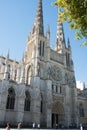 Beautiful facade of gothic cathedral. Bordeaux