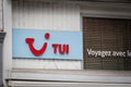 Logo of TUI Travel on their local Agency in Bordeaux. T