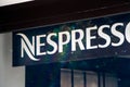 Nespresso logo on Nespresso store