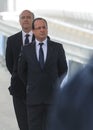 BORDEAUX, FRANCE - MARCH, 16 2013 : Inauguration of the Jacques Chaban-Delmas lift bridge by French President Francois