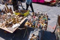 Famous Bordeaux flea market Marche Aux Puces in sunday on Place near Saint Michel basilica, Aquitaine, France