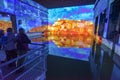 Bordeaux, France - The Bassins de Lumieres immersive art exhibitions in the `base sous-marins` WW2 submarine base