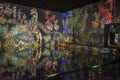Bordeaux, France - The Bassins de Lumieres immersive art exhibitions in the `base sous-marins` WW2 submarine base