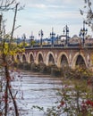 Bordeaux, France - Pont de Pierre bridge, over the Garonne river in Bordeaux, Nouvelle Aquitane, Gironde Royalty Free Stock Photo