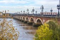 Bordeaux, France - Pont de Pierre bridge, over the Garonne river in Bordeaux, Nouvelle Aquitane, Gironde Royalty Free Stock Photo