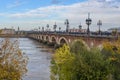 Bordeaux, France - Pont de Pierre bridge, over the Garonne river in Bordeaux, Nouvelle Aquitane, Gironde Royalty Free Stock Photo