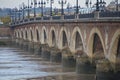 Bordeaux, France - Pont de Pierre bridge, over the Garonne river in Bordeaux, Nouvelle Aquitane, Gironde Royalty Free Stock Photo