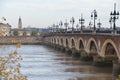 Bordeaux, France - Pont de Pierre bridge, over the Garonne river in Bordeaux, Nouvelle Aquitane, Gironde Royalty Free Stock Photo