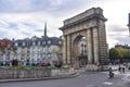 Bordeaux, France - Port du Bourgogne, Landmark Roman-style stone arch built in the 1750s as a symbolic gateway to the