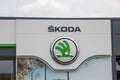 skoda store dealership sign brand and text logo showroom Czech automobile manufacturer