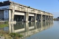 Bordeaux, France - View of the bombproof World War 2 German submarine base and pen in the Bacalan waterfront