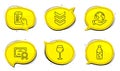 Bordeaux glass, Mobile survey and Shoulder strap icons set. Water bottle sign. Vector