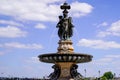 Bordeaux Place de la Bourse famous square with fountain three graces in Bordeaux city center France