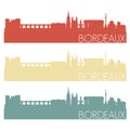 Bordeaux Skyline Silhouette City Stamp Vector Color Vintage Set Logos Clip Art.