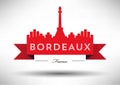 Bordeaux Skyline with Typographic Design