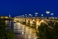 Bordeaux stone bridge over Garonne river